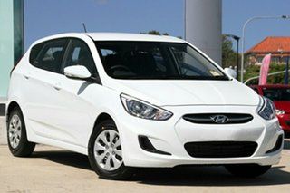 2015 Hyundai Accent RB2 MY15 Active Crystal White 4 Speed Automatic Hatchback.