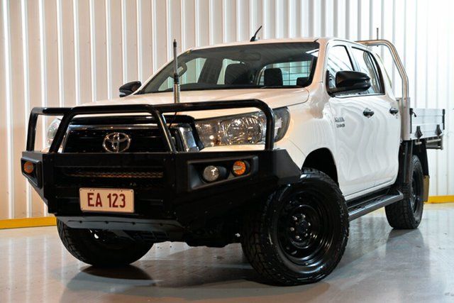 Used Toyota Hilux GUN126R SR Double Cab Hendra, 2018 Toyota Hilux GUN126R SR Double Cab White 6 Speed Manual Cab Chassis