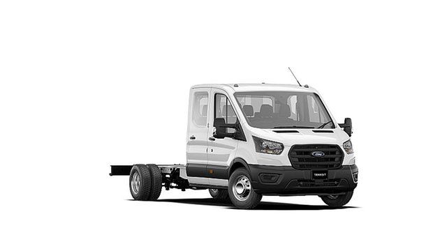 New Ford Transit VO 2023.50MY 470E Ferntree Gully, 2023 Ford Transit VO 2023.50MY 470E Frozen White 6 Speed Manual Double Cab Chassis