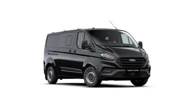 New Ford Transit Custom VN 2023.25MY 340L (Low Roof) Ferntree Gully, 2023 Ford Transit Custom VN 2023.25MY 340L (Low Roof) Agate Black 6 Speed Automatic Double Cab Van