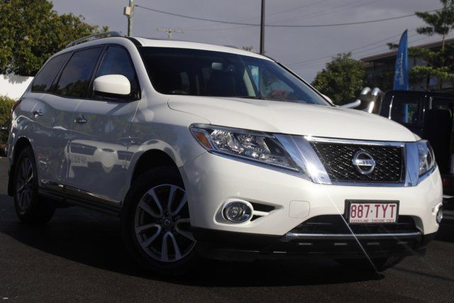 Used Nissan Pathfinder R52 MY14 ST-L X-tronic 2WD Mount Gravatt, 2013 Nissan Pathfinder R52 MY14 ST-L X-tronic 2WD White 1 Speed Constant Variable Wagon