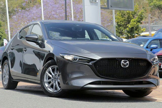 New Mazda 3 BP2H7A G20 SKYACTIV-Drive Pure South Melbourne, 2023 Mazda 3 BP2H7A G20 SKYACTIV-Drive Pure Machine Grey 6 Speed Sports Automatic Hatchback