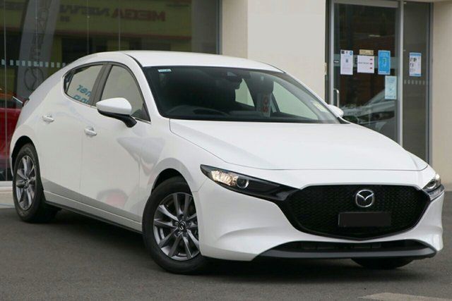 New Mazda 3 BP2H7A G20 SKYACTIV-Drive Pure Bundamba, 2023 Mazda 3 BP2H7A G20 SKYACTIV-Drive Pure Snowflake White Pearl 6 Speed Sports Automatic Hatchback