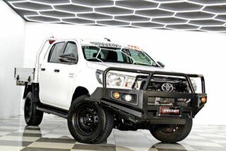 2018 Toyota Hilux GUN126R MY19 SR (4x4) White 6 Speed Automatic Double Cab Chassis.