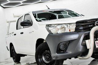 2016 Toyota Hilux TGN121R Workmate White 5 Speed Manual Dual Cab Utility.