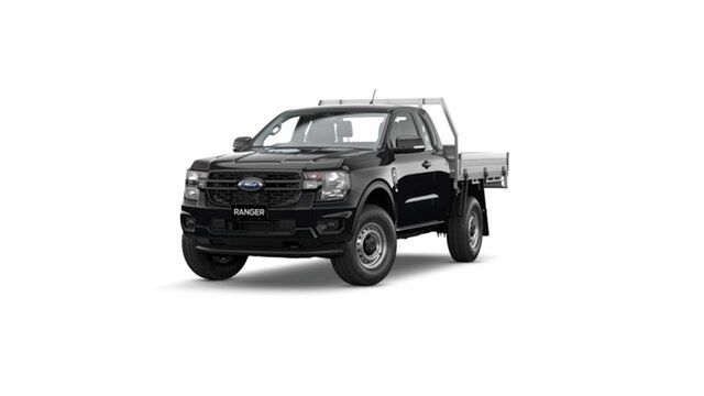 New Ford Ranger PY 2024.00MY XL Springwood, 2023 Ford Ranger PY 2024.00MY XL Shadow Black 10 Speed Sports Automatic Super Cab Chassis