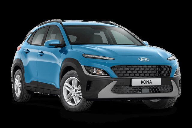 Demo Hyundai Kona OS.V4 MY22 2WD Hamilton, 2022 Hyundai Kona OS.V4 MY22 2WD Surfy Blue 8 Speed Constant Variable Wagon