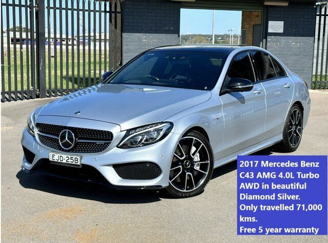 Used Mercedes-Benz C-Class W205 808MY C43 AMG 9G-Tronic 4MATIC Newcastle, 2017 Mercedes-Benz C-Class W205 808MY C43 AMG 9G-Tronic 4MATIC Silver 9 Speed Sports Automatic Sedan