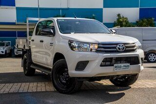 2018 Toyota Hilux GUN126R SR Dual Cab White 6 speed Automatic Cab Chassis.