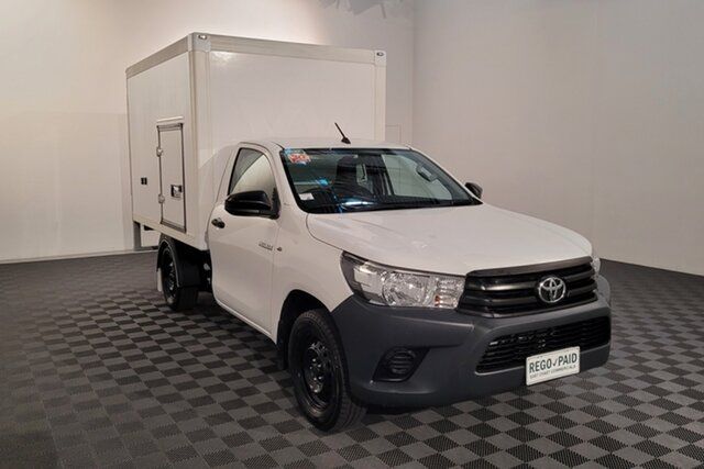 Used Toyota Hilux TGN121R Workmate 4x2 Acacia Ridge, 2019 Toyota Hilux TGN121R Workmate 4x2 White 6 speed Automatic Cab Chassis