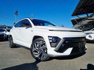 2023 Hyundai Kona OS.V5 MY23 N-Line D-CT AWD Atlas White 7 Speed Sports Automatic Dual Clutch Wagon.