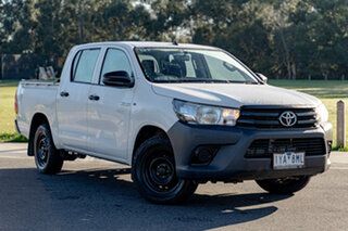2016 Toyota Hilux TGN121R Workmate Glacier White 6 Speed Automatic Dual Cab Utility.