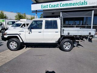 2018 Toyota Landcruiser VDJ79R GXL Double Cab White 5 speed Manual Cab Chassis