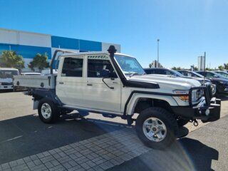 2018 Toyota Landcruiser VDJ79R GXL Double Cab White 5 speed Manual Cab Chassis.