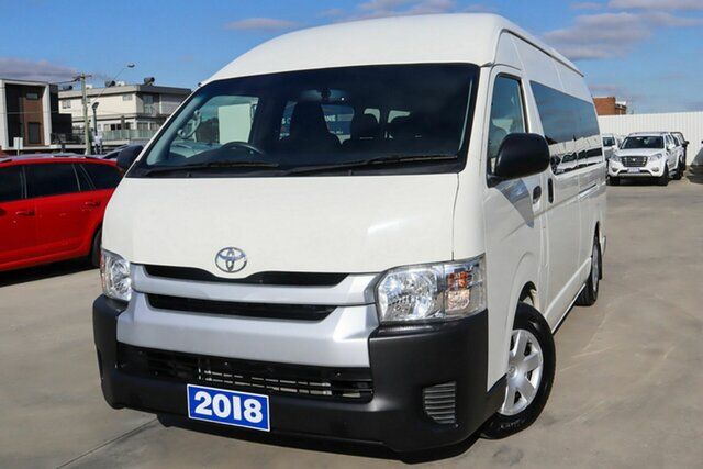 Used Toyota HiAce KDH223R Commuter High Roof Super LWB Coburg North, 2018 Toyota HiAce KDH223R Commuter High Roof Super LWB White 4 Speed Automatic Bus