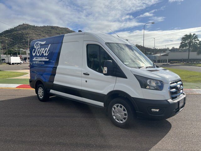 Used Ford E-Transit VO 2023.00MY 420L Mid Roof Townsville, 2022 Ford E-Transit VO 2023.00MY 420L Mid Roof Frozen White 1 Speed Reduction Gear Van