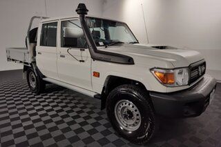 2023 Toyota Landcruiser VDJ79R Workmate Double Cab White 5 speed Manual Cab Chassis.