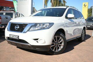 2016 Nissan Pathfinder R52 MY15 ST (4x2) White Continuous Variable Wagon.