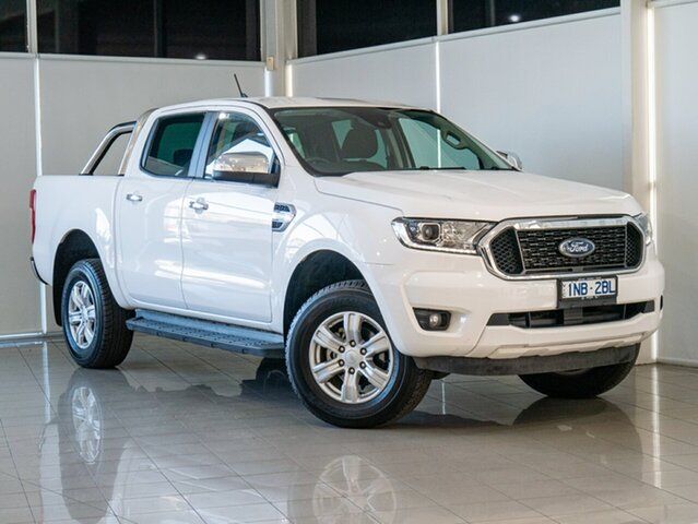 Used Ford Ranger PX MkIII 2021.75MY XLT Double Cab Deer Park, 2022 Ford Ranger PX MkIII 2021.75MY XLT Double Cab Arctic White 10 Speed Sports Automatic