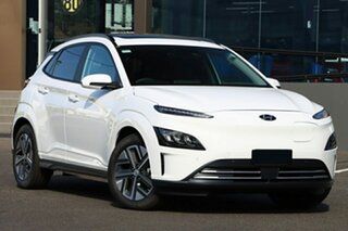 2023 Hyundai Kona OS.V4 MY23 Highlander Elec TTR EXT Range Atlas White 1 Speed Automatic Wagon.