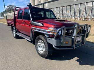 2022 Toyota Landcruiser VDJ79R GXL Double Cab Merlot Red 5 Speed Manual Cab Chassis.
