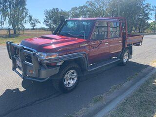 2022 Toyota Landcruiser VDJ79R GXL Double Cab Merlot Red 5 Speed Manual Cab Chassis