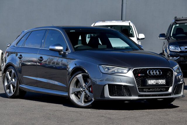Used Audi RS 3 8V MY16 Sportback S Tronic Quattro Moorabbin, 2016 Audi RS 3 8V MY16 Sportback S Tronic Quattro Grey 7 Speed Sports Automatic Dual Clutch