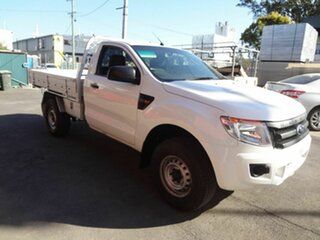 2013 Ford Ranger PX XL 2.2 (4x4) White 6 Speed Manual Cab Chassis.