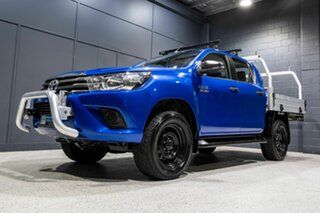 2018 Toyota Hilux GUN126R MY17 SR (4x4) Blue 6 Speed Automatic Dual Cab Chassis