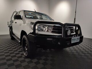 2017 Toyota Hilux GUN126R SR Double Cab White 6 speed Automatic Cab Chassis.