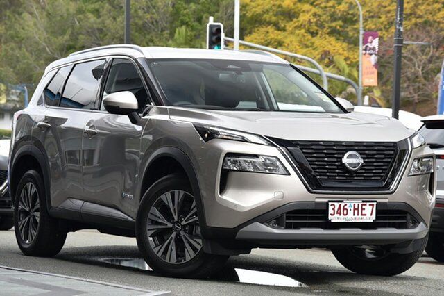 Demo Nissan X-Trail T33 MY23 ST-L e-4ORCE e-POWER Newstead, 2023 Nissan X-Trail T33 MY23 ST-L e-4ORCE e-POWER Champagne Silver 1 Speed Automatic Wagon Hybrid