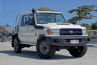2023 Toyota Landcruiser VDJ79R Workmate Double Cab White 5 Speed Manual Cab Chassis.