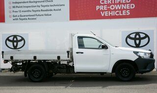 2019 Toyota Hilux TGN121R Workmate 4x2 Glacier White 6 Speed Sports Automatic Cab Chassis