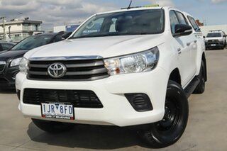 2016 Toyota Hilux GUN126R SR Double Cab White 6 Speed Sports Automatic Utility.
