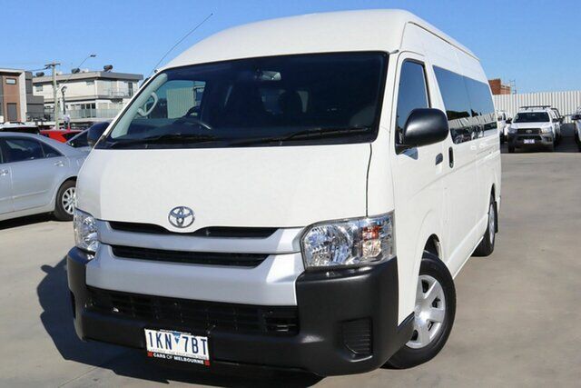 Used Toyota HiAce TRH223R Commuter High Roof Super LWB Coburg North, 2017 Toyota HiAce TRH223R Commuter High Roof Super LWB White 6 Speed Automatic Bus