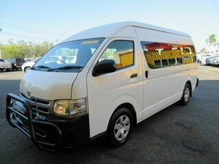 2011 Toyota HiAce KDH223R MY11 Commuter High Roof Super LWB White 5 Speed Manual Bus
