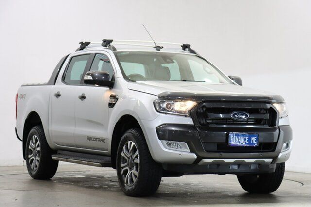 Used Ford Ranger PX MkII 2018.00MY Wildtrak Double Cab Victoria Park, 2018 Ford Ranger PX MkII 2018.00MY Wildtrak Double Cab Silver 6 Speed Sports Automatic Utility