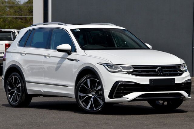 New Volkswagen Tiguan 5N MY23 162TSI R-Line DSG 4MOTION Moorabbin, 2023 Volkswagen Tiguan 5N MY23 162TSI R-Line DSG 4MOTION White 7 Speed Sports Automatic Dual Clutch