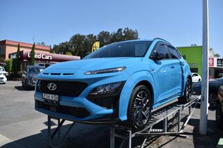 2022 Hyundai Kona OS.V4 MY22 N-Line D-CT AWD Blue 7 Speed Sports Automatic Dual Clutch Wagon.