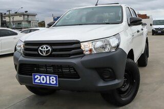 2018 Toyota Hilux GUN125R Workmate Double Cab White 6 Speed Sports Automatic Utility.