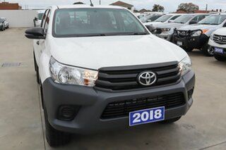 2018 Toyota Hilux GUN125R Workmate Double Cab White 6 Speed Sports Automatic Utility