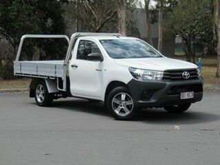 2018 Toyota Hilux TGN121R Workmate 4x2 White 6 Speed Sports Automatic Cab Chassis.
