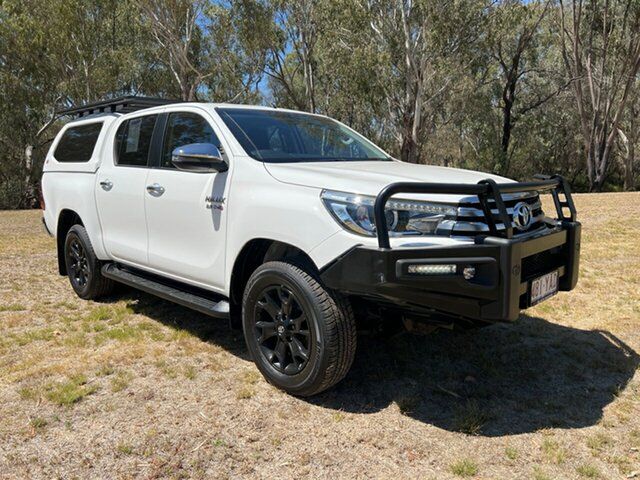 Pre-Owned Toyota Hilux GUN126R SR5 Double Cab Dalby, 2018 Toyota Hilux GUN126R SR5 Double Cab Glacier White 6 Speed Manual Utility