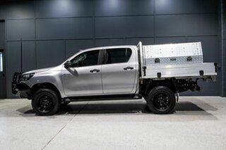 2019 Toyota Hilux GUN126R MY19 Upgrade SR (4x4) Silver 6 Speed Manual Double Cab Chassis.