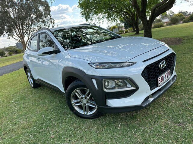 Pre-Owned Hyundai Kona OS.2 MY19 Active D-CT AWD Goondiwindi, 2018 Hyundai Kona OS.2 MY19 Active D-CT AWD White 7 Speed Sports Automatic Dual Clutch Wagon
