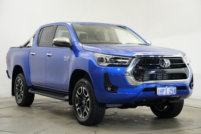 Used Toyota Hilux GUN126R SR5 Double Cab Victoria Park, 2022 Toyota Hilux GUN126R SR5 Double Cab Blue 6 Speed Sports Automatic Cab Chassis
