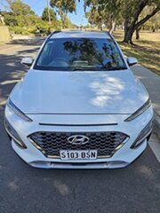 2017 Hyundai Kona OS MY18 Elite D-CT AWD White 7 Speed Sports Automatic Dual Clutch Wagon.