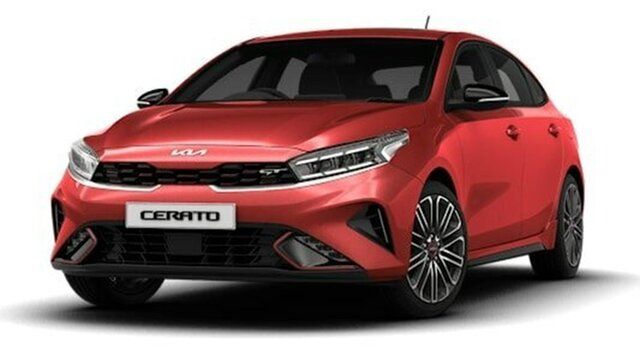 Demo Kia Cerato BD MY24 GT DCT Cleveland, 2023 Kia Cerato BD MY24 GT DCT Runway Red 7 Speed Sports Automatic Dual Clutch Hatchback