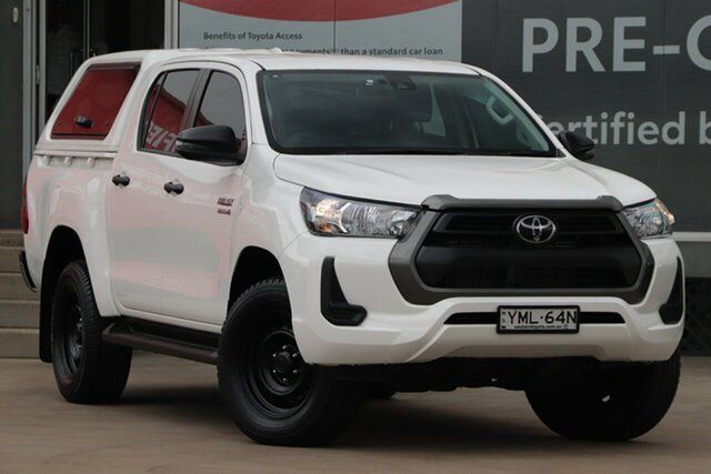 Pre-Owned Toyota Hilux GUN126R SR Double Cab Guildford, 2022 Toyota Hilux GUN126R SR Double Cab Glacier White 6 Speed Sports Automatic Utility