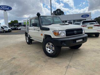 2023 Toyota Landcruiser VDJ79R Workmate White 5 Speed Manual Dual Cab Chassis.